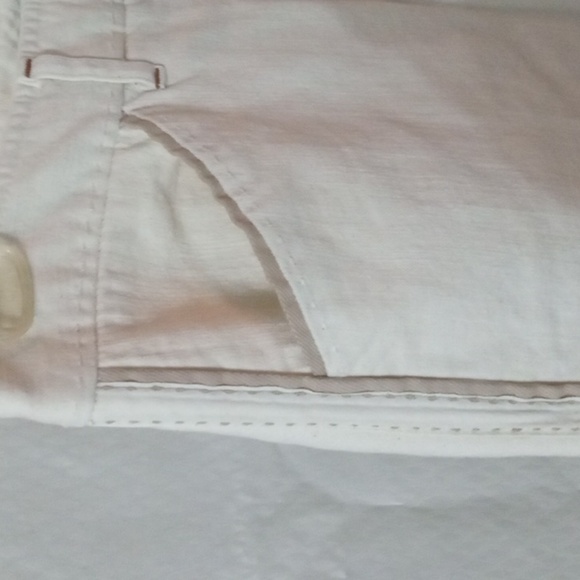 Theory  4 Pocket Capri Size 4 Cream with Tan trim  Preowned - Picture 6 of 13